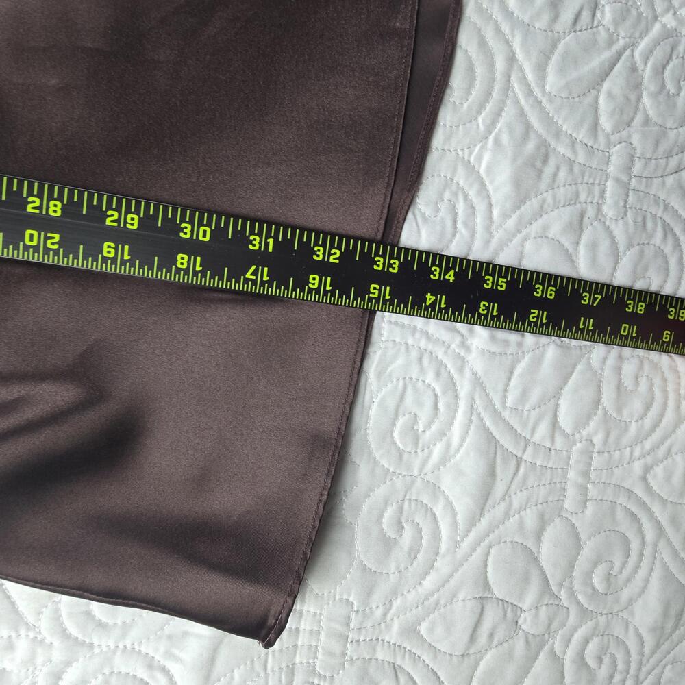 Y2K Morgan Taylor Intimates Brown Satin Slip Dress with Leopard Trim, Size M - Picture 7 of 7